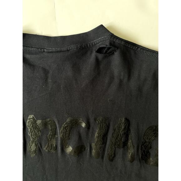 Balenciaga Black Graffiti Lettering Oversize T-Shirt Unisex L Distressed Raw Hem - Picture 10 of 10